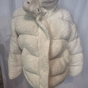 Fashion Nova Cream Fleece Jacket